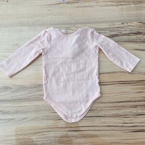 Janie and Jack 12-18 Light Pink Ribbed Bodysuit